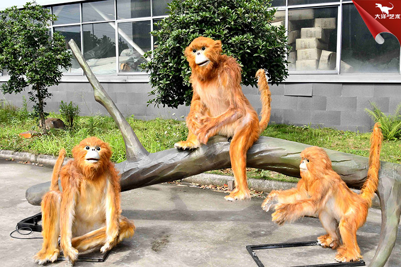 仿真金絲猴，能動會叫的仿真動物模型