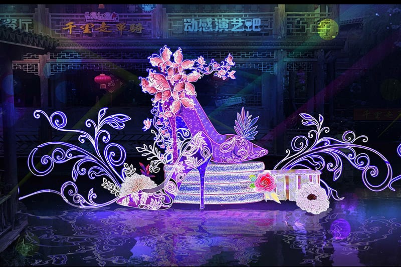 水晶鞋花燈，高跟鞋花燈設(shè)計(jì)圖